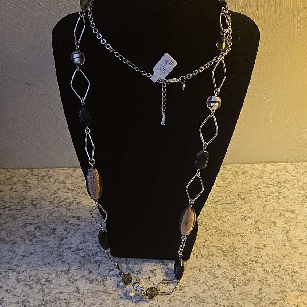 Lia Sophia Elegant Silver and Black Necklace